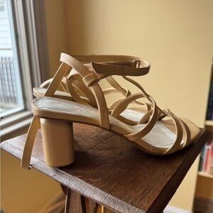 Franco Sarto Tan Strappy Heels